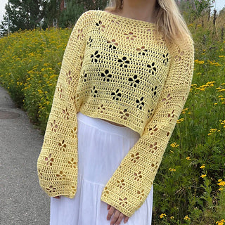Crochet Sweater Pattern PDF | Cherry Blossom Sweater | Sizes XXS-5XL