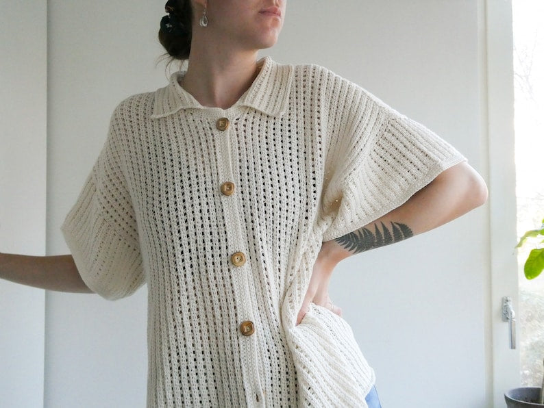 Crochet Button Up PDF Pattern (Jebel Button Up)