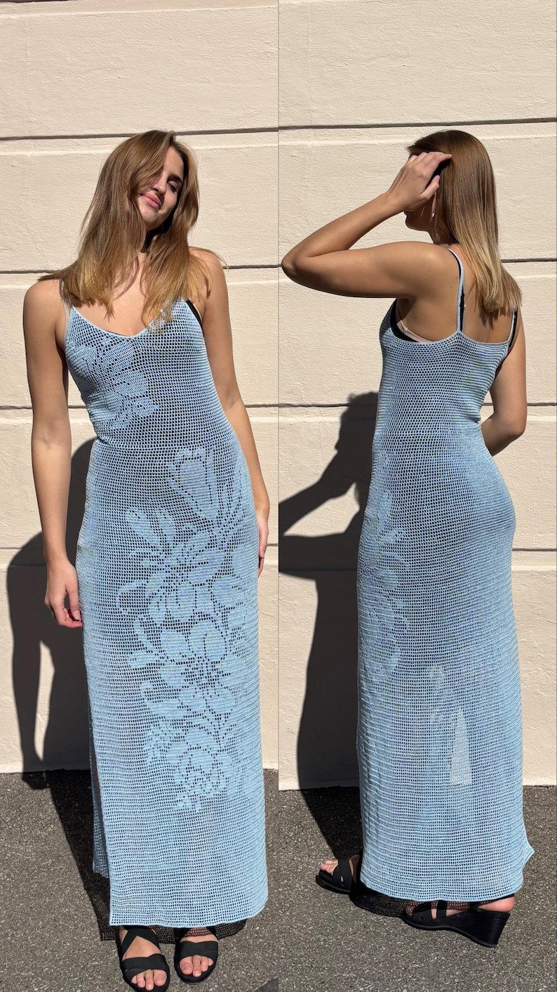 Crochet Pattern Flower Maxi Dress, the Original Silma Design